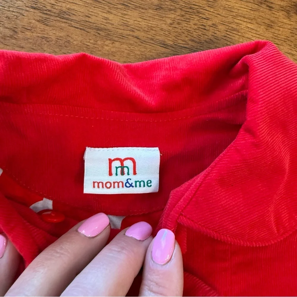 Mom & Me Red Double-Breasted Corduroy Coat size 12 months